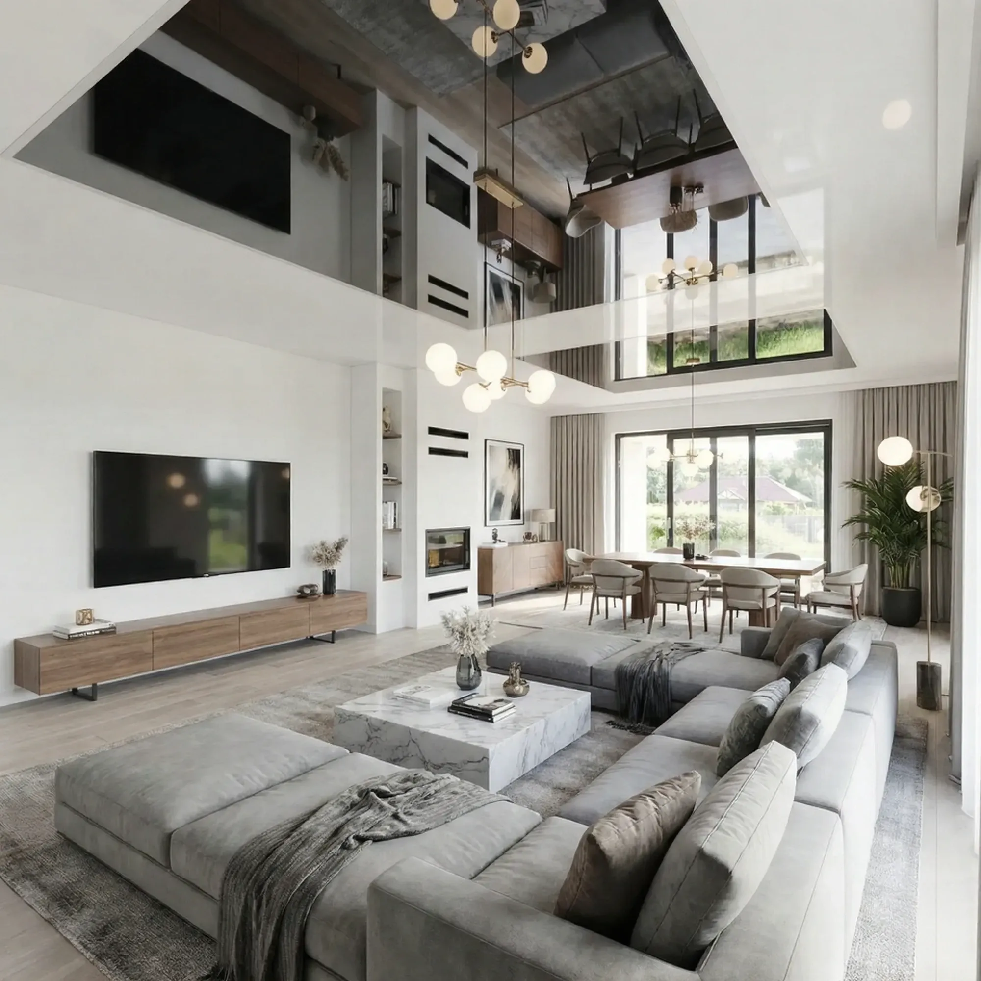 Zdjęcie przedstawia sufit napinany