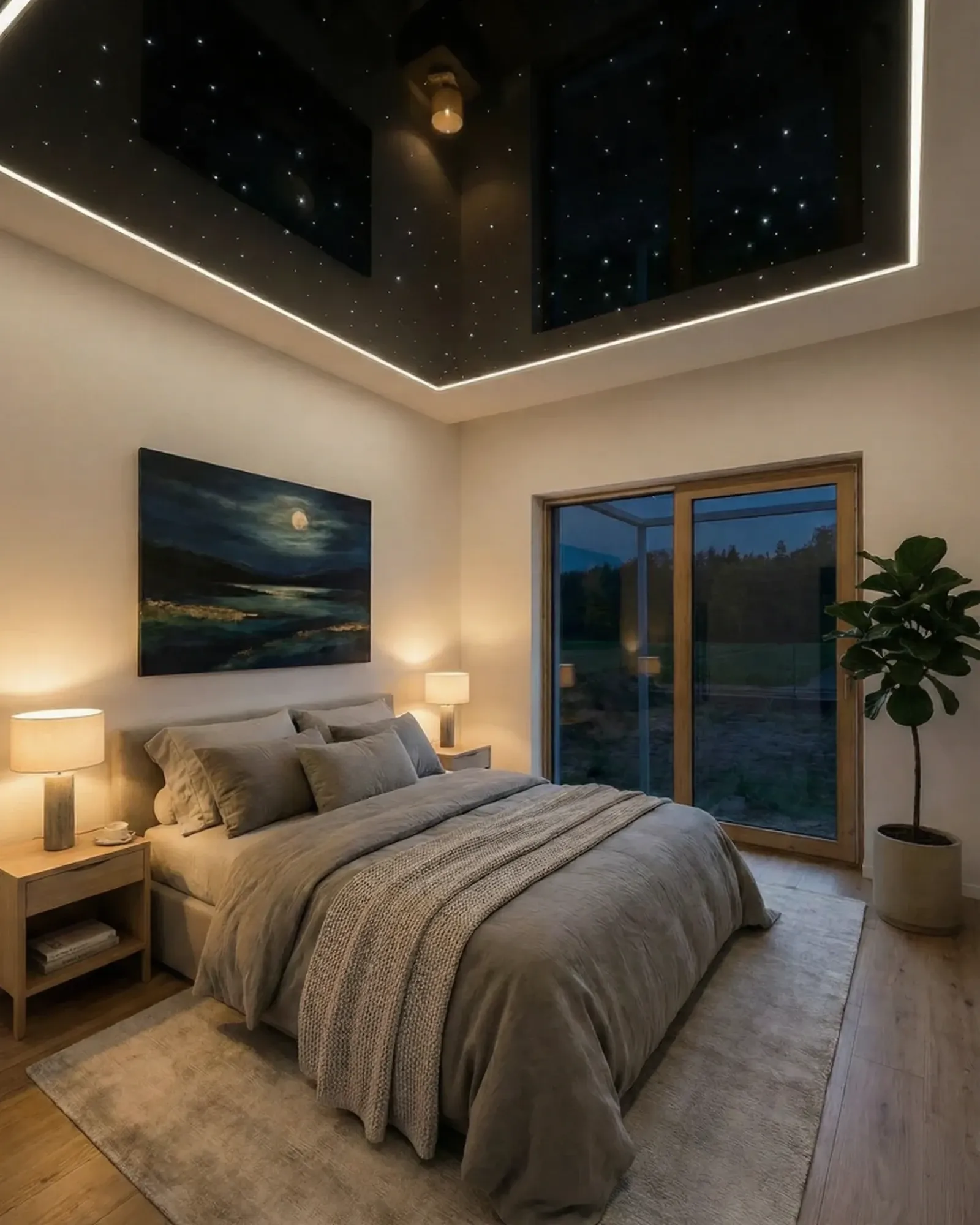 Zdjęcie przedstawia sufit napinany